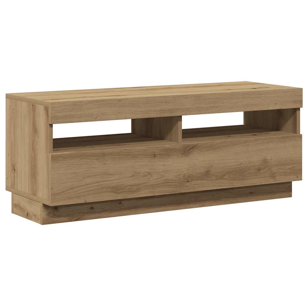 TV Cabinet with LED Lights Artisian Oak 100x35x40 cm Engineered Wood