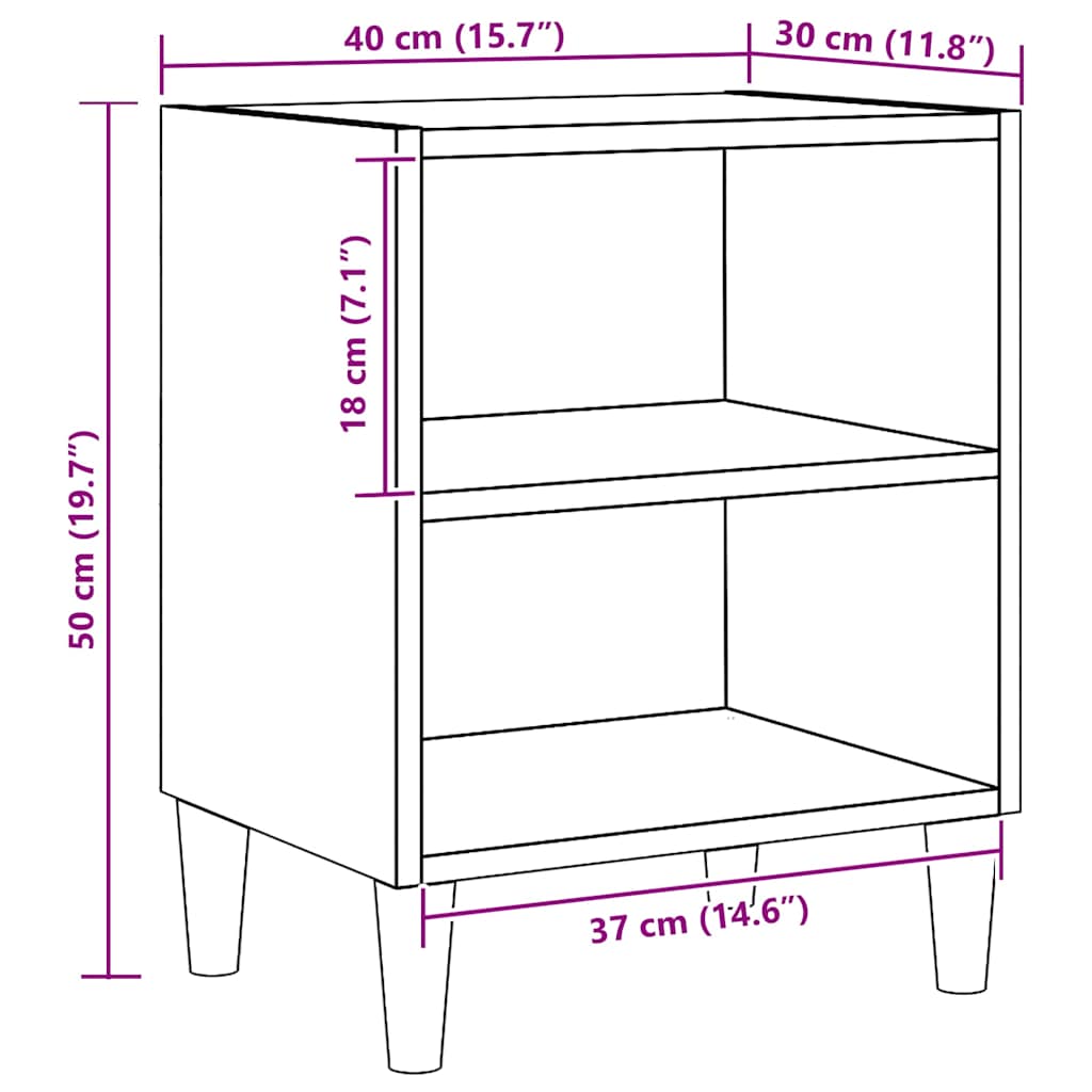 Bedside Cabinet Artisan Oak 40x30x50 cm Engineered Wood