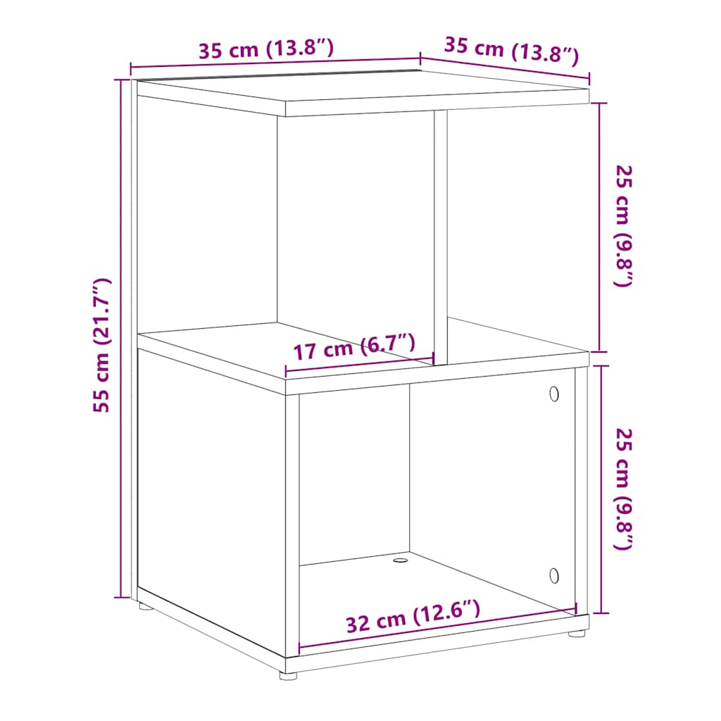 Bedside Cabinets 2 pcs Artisan Oak 35x35x55 cm Engineered Wood