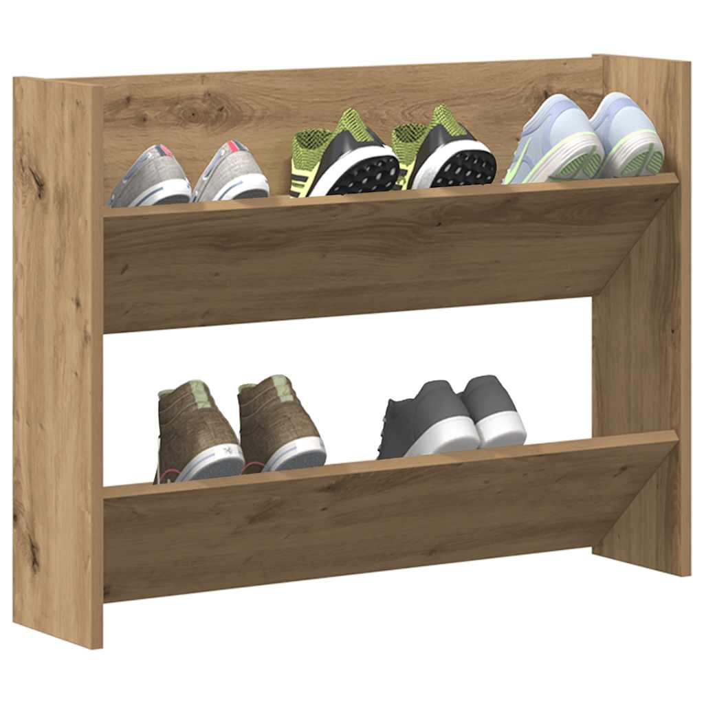 Wall Shoe Cabinet Artisan Oak 80x18x60 cm Engineered Wood