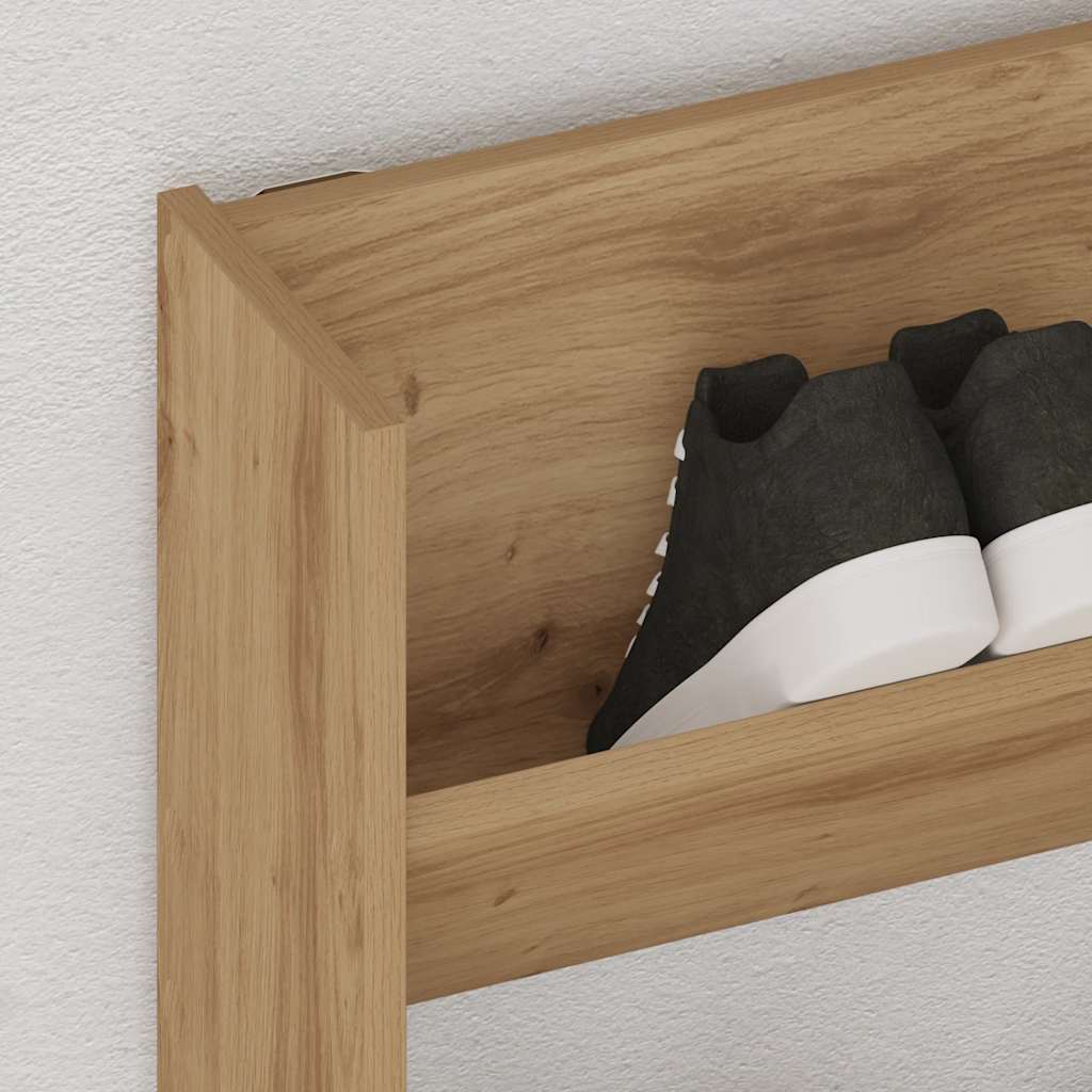 Wall Shoe Cabinet Artisan Oak 80x18x90 cm Engineered Wood