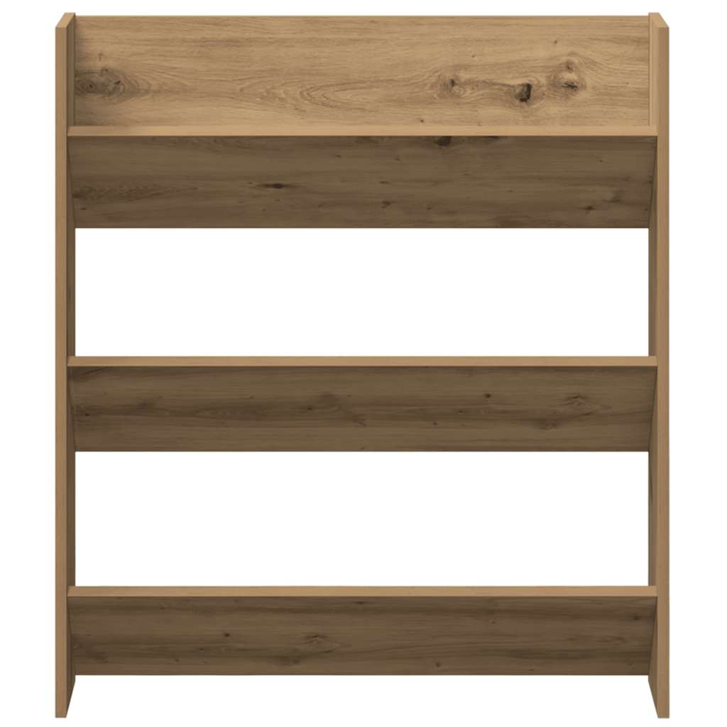 Wall Shoe Cabinet Artisan Oak 80x18x90 cm Engineered Wood
