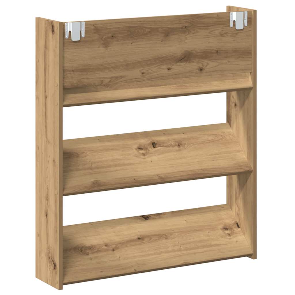Wall Shoe Cabinet Artisan Oak 80x18x90 cm Engineered Wood