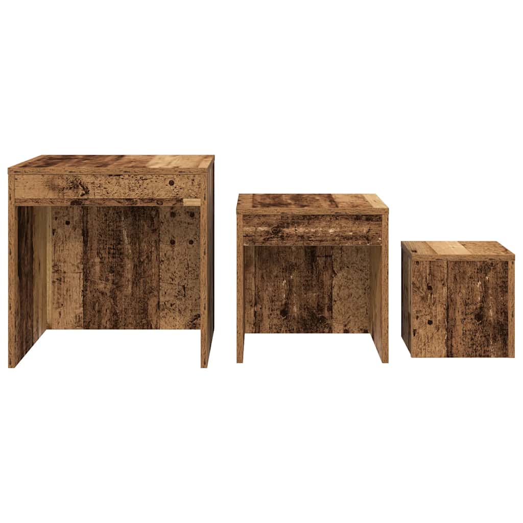 Nesting Tables 3 pcs Old Wood Engineered Wood