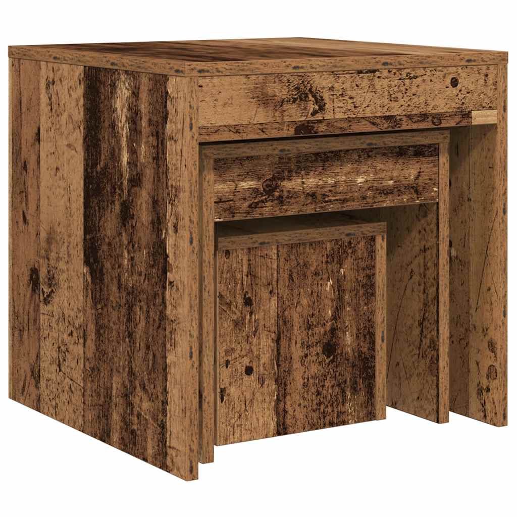 Nesting Tables 3 pcs Old Wood Engineered Wood