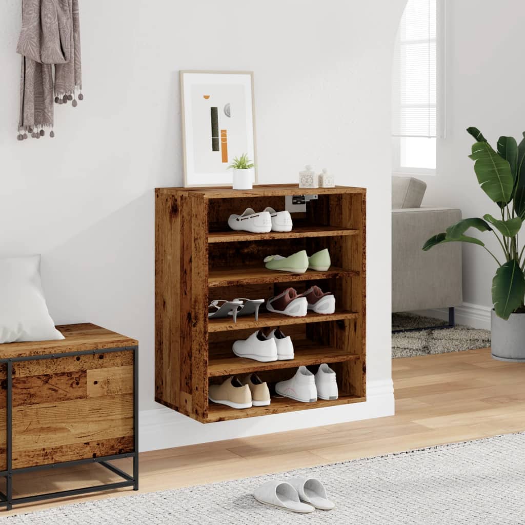 Shoe Cabinet Old Wood 60x35x70 cm Engineered Wood