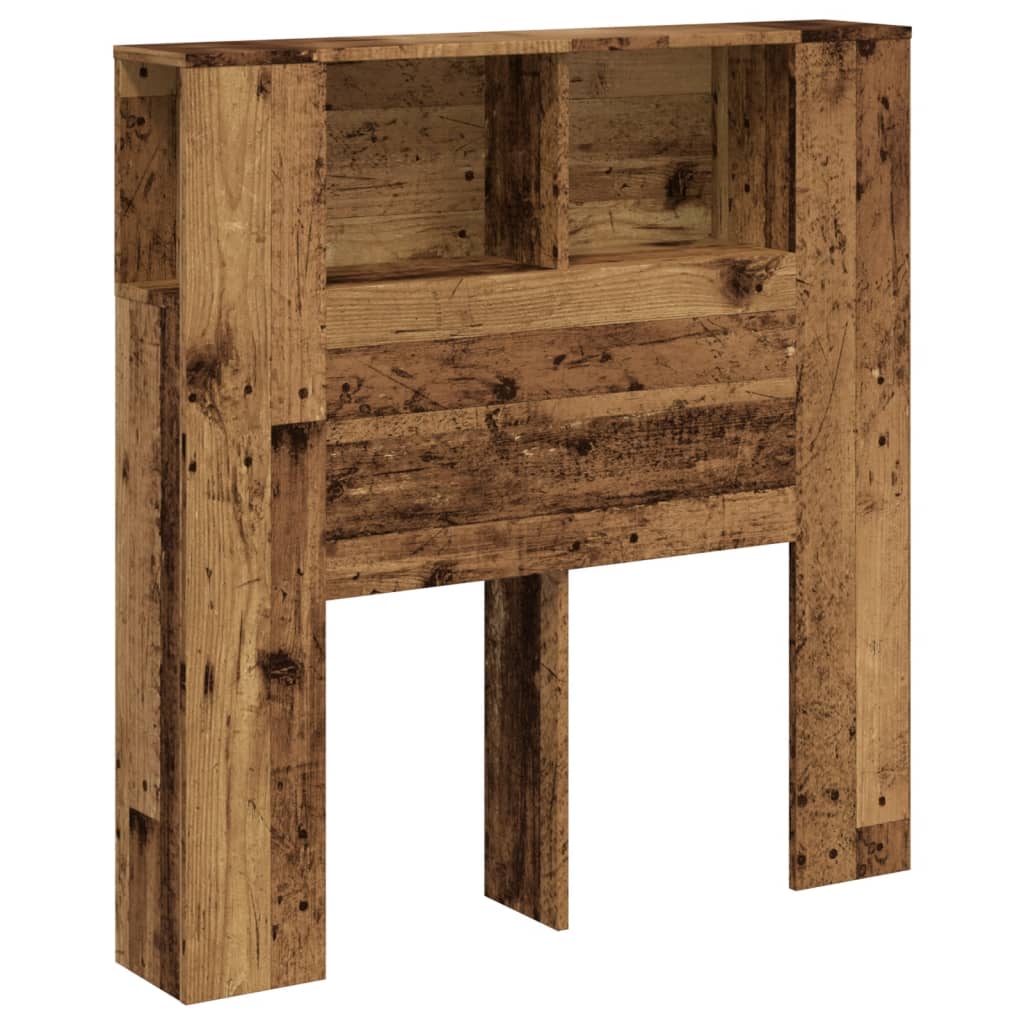 Headboard Cabinet Old Wood 100x18.5x102.5 cm Engineered Wood