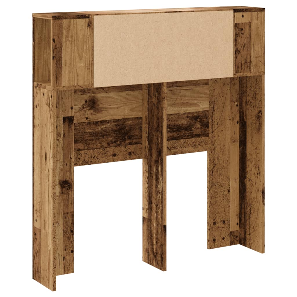 Headboard Cabinet Old Wood 100x18.5x102.5 cm Engineered Wood