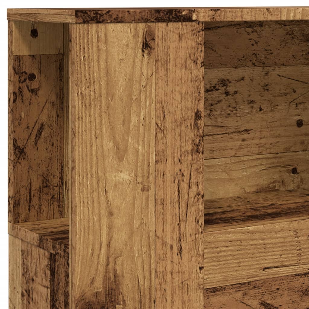 Headboard Cabinet Old Wood 100x18.5x102.5 cm Engineered Wood