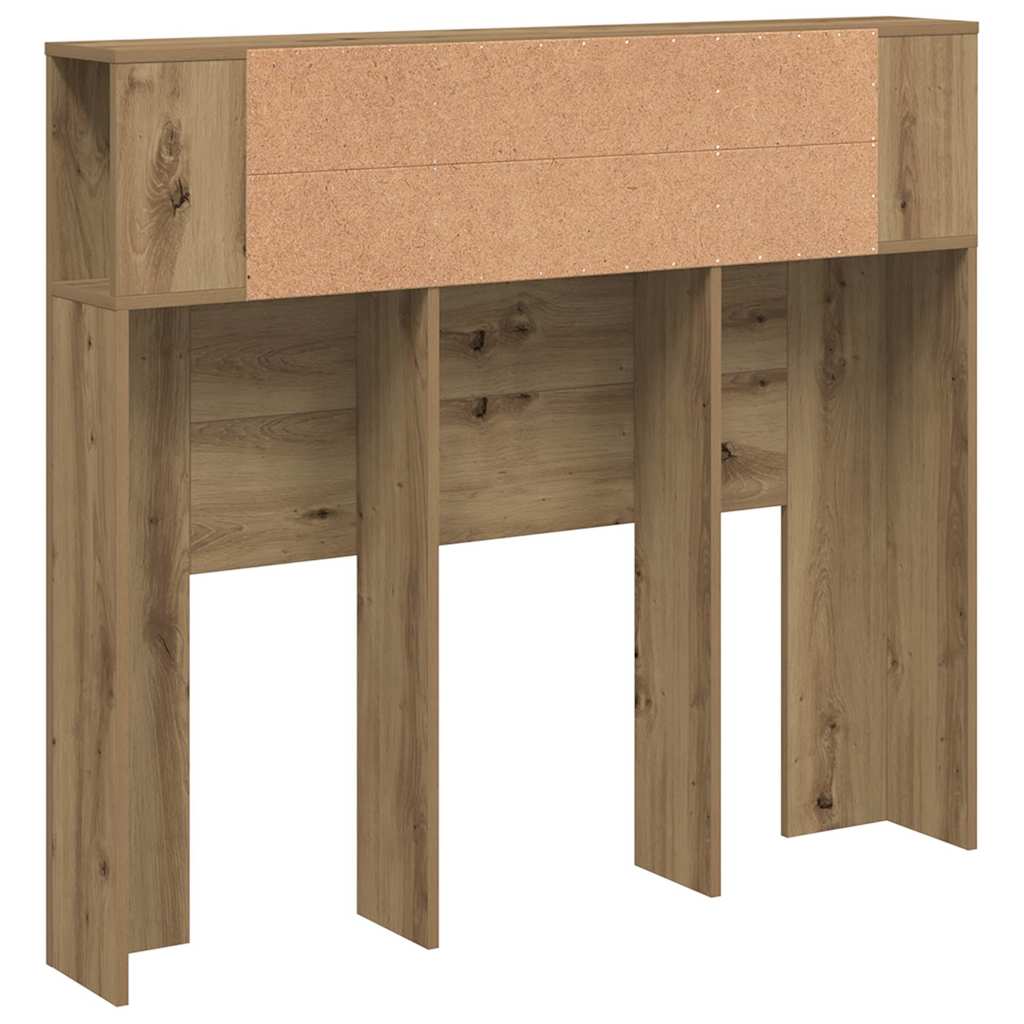 Headboard Cabinet Artisan Oak 120x19x104.5 cm Engineered Wood