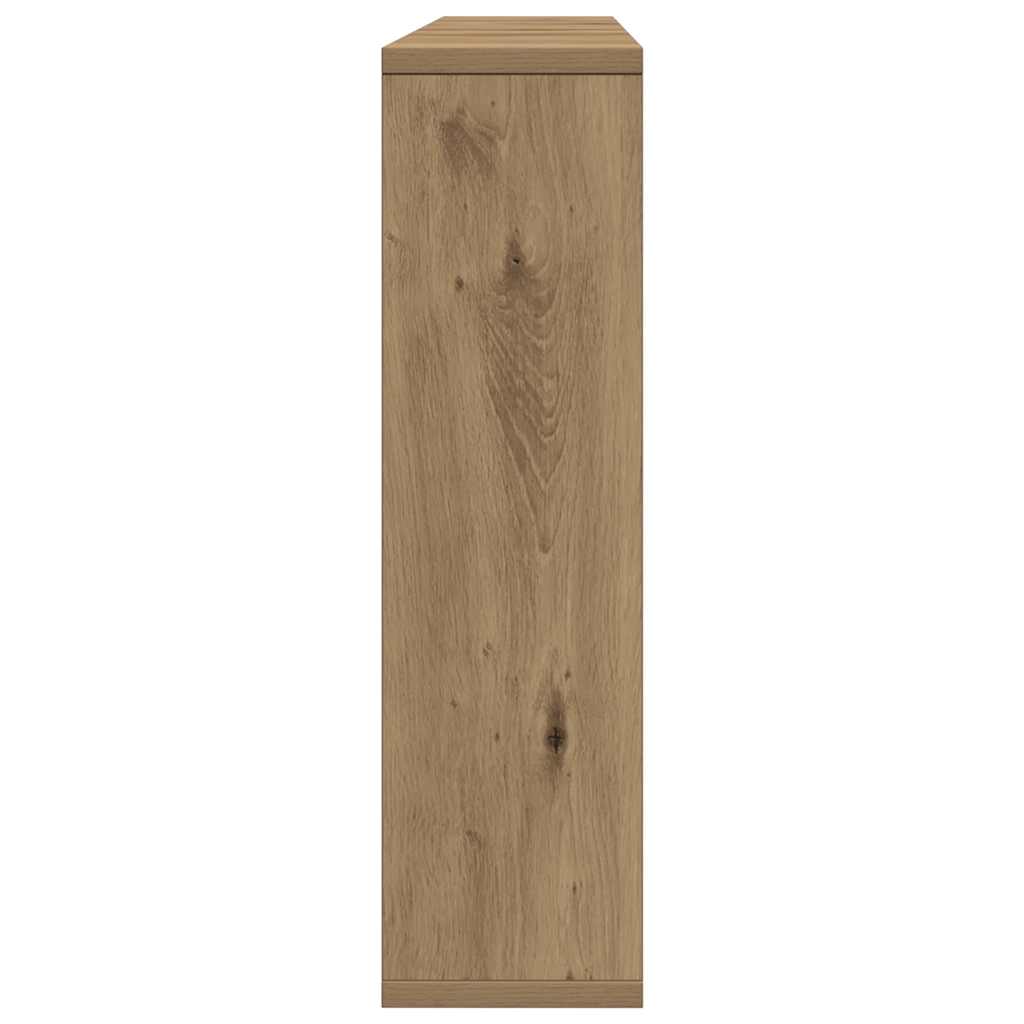 Mirror Cabinet with LED Artisan Oak 76x15x55 cm Engineered Wood