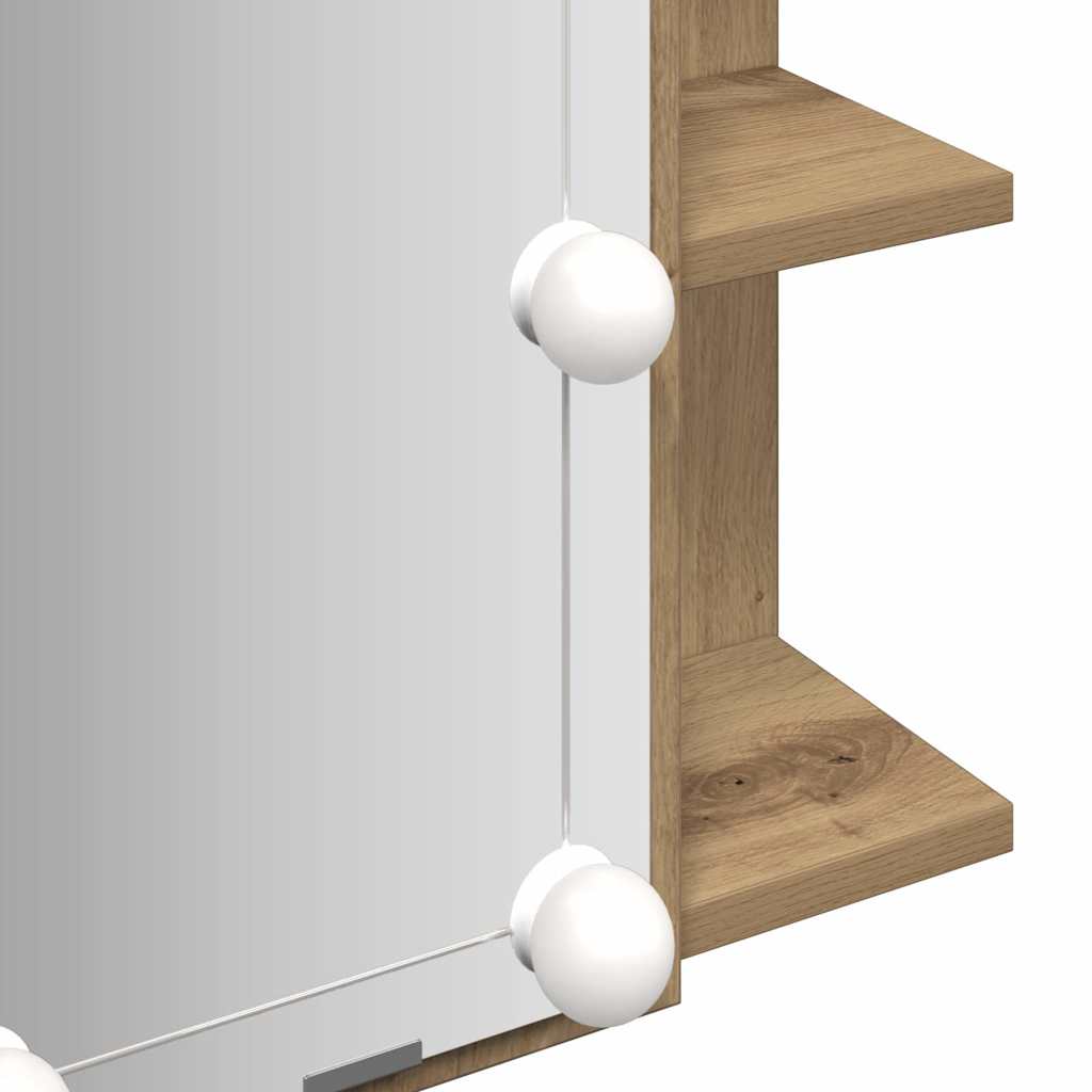 Mirror Cabinet with LED Artisan Oak 70x16.5x60 cm