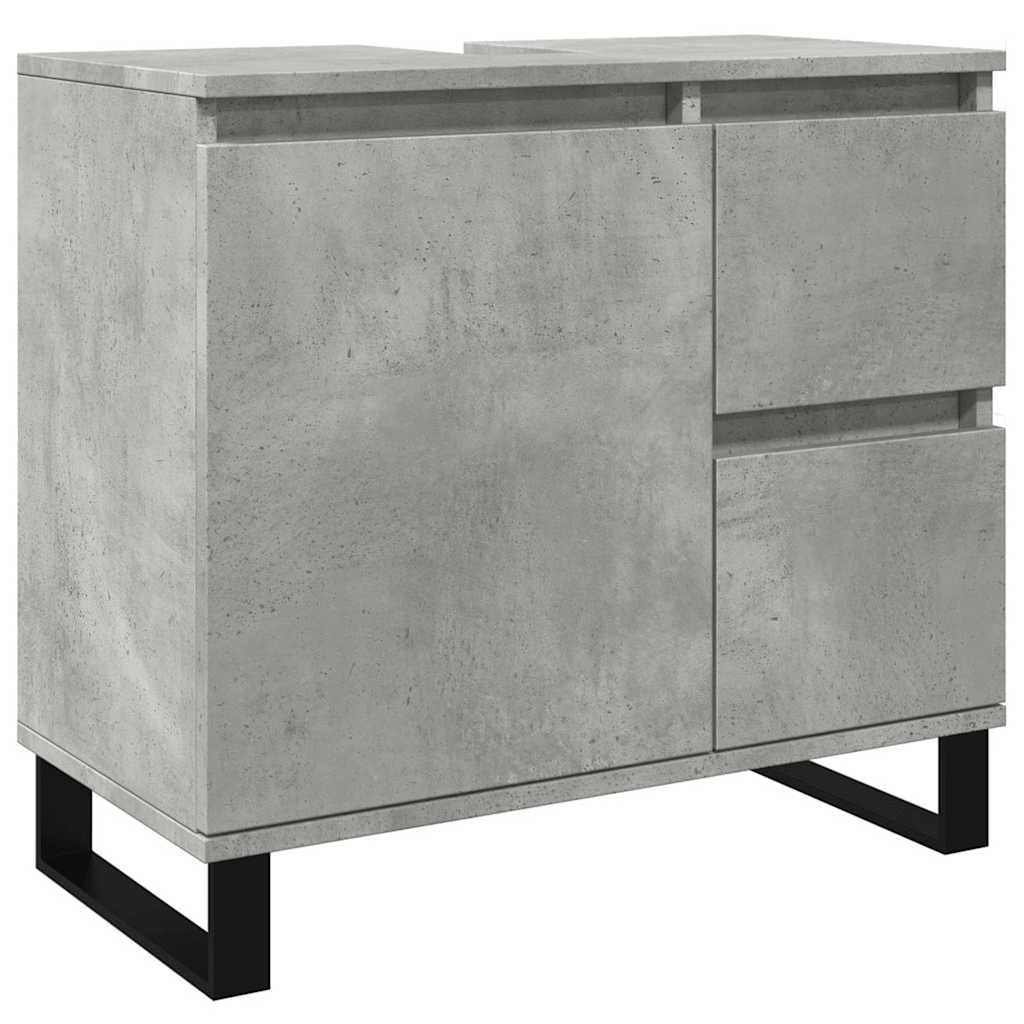Bathroom Sink Cabinet Concrete Grey 65x33x60 cm Engineered Wood