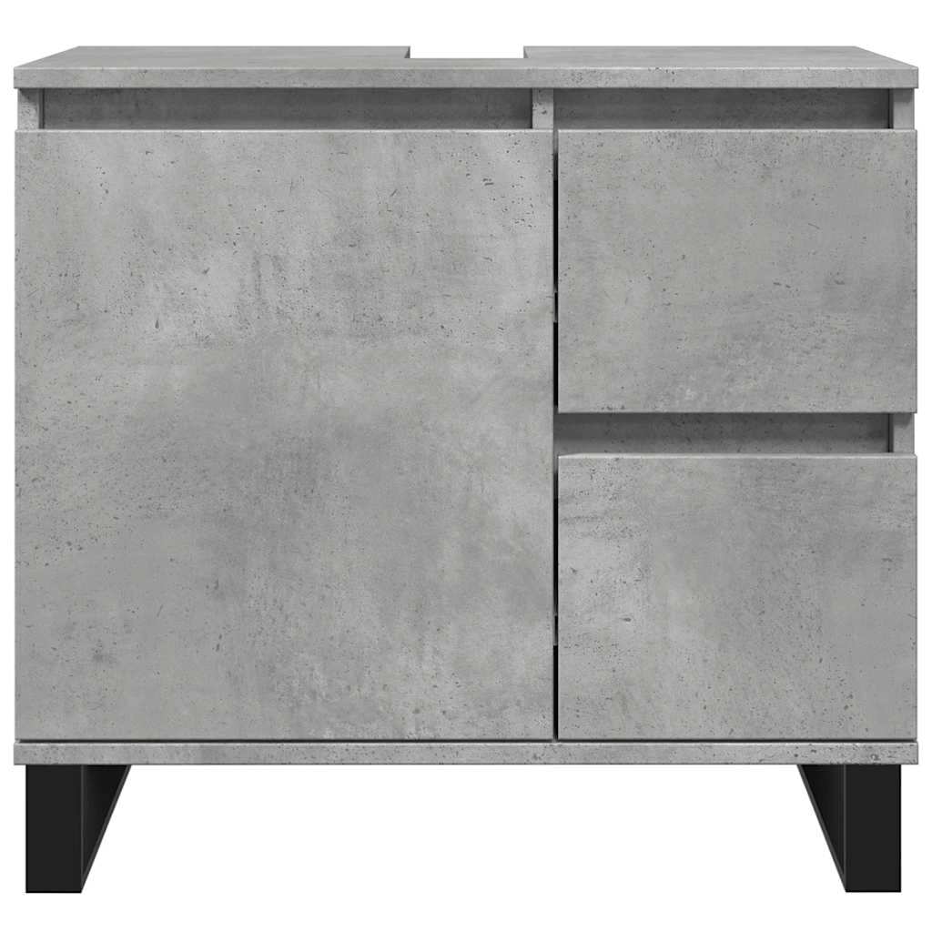 Bathroom Sink Cabinet Concrete Grey 65x33x60 cm Engineered Wood