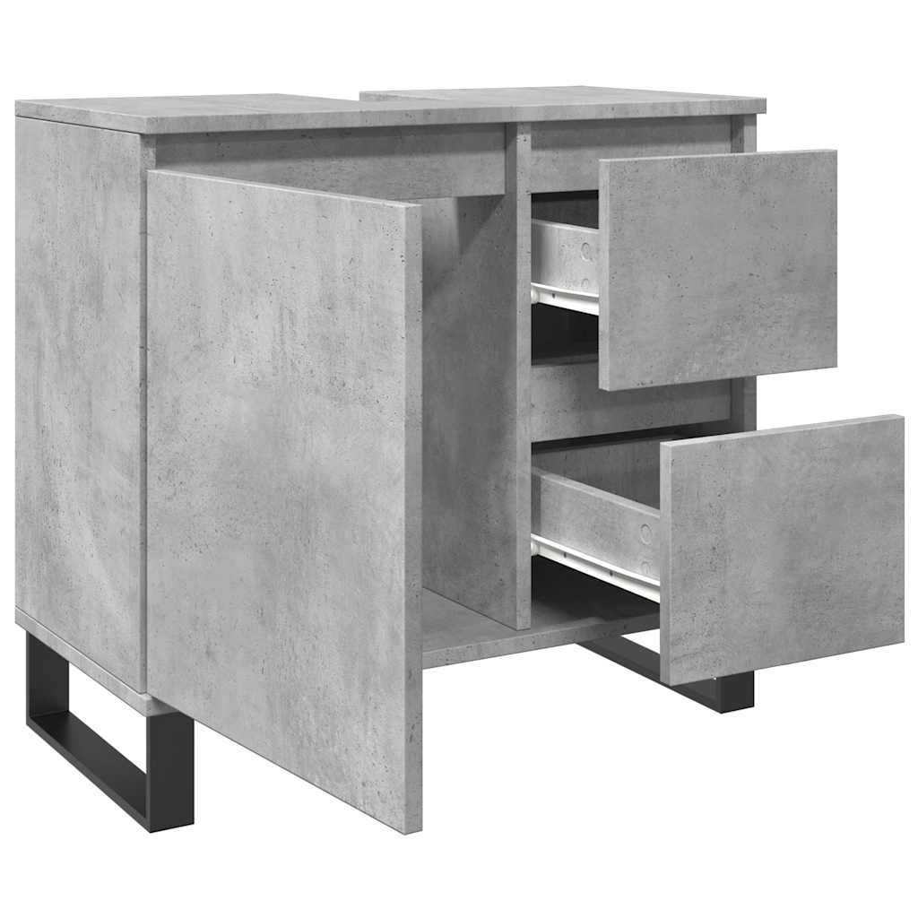 Bathroom Sink Cabinet Concrete Grey 65x33x60 cm Engineered Wood