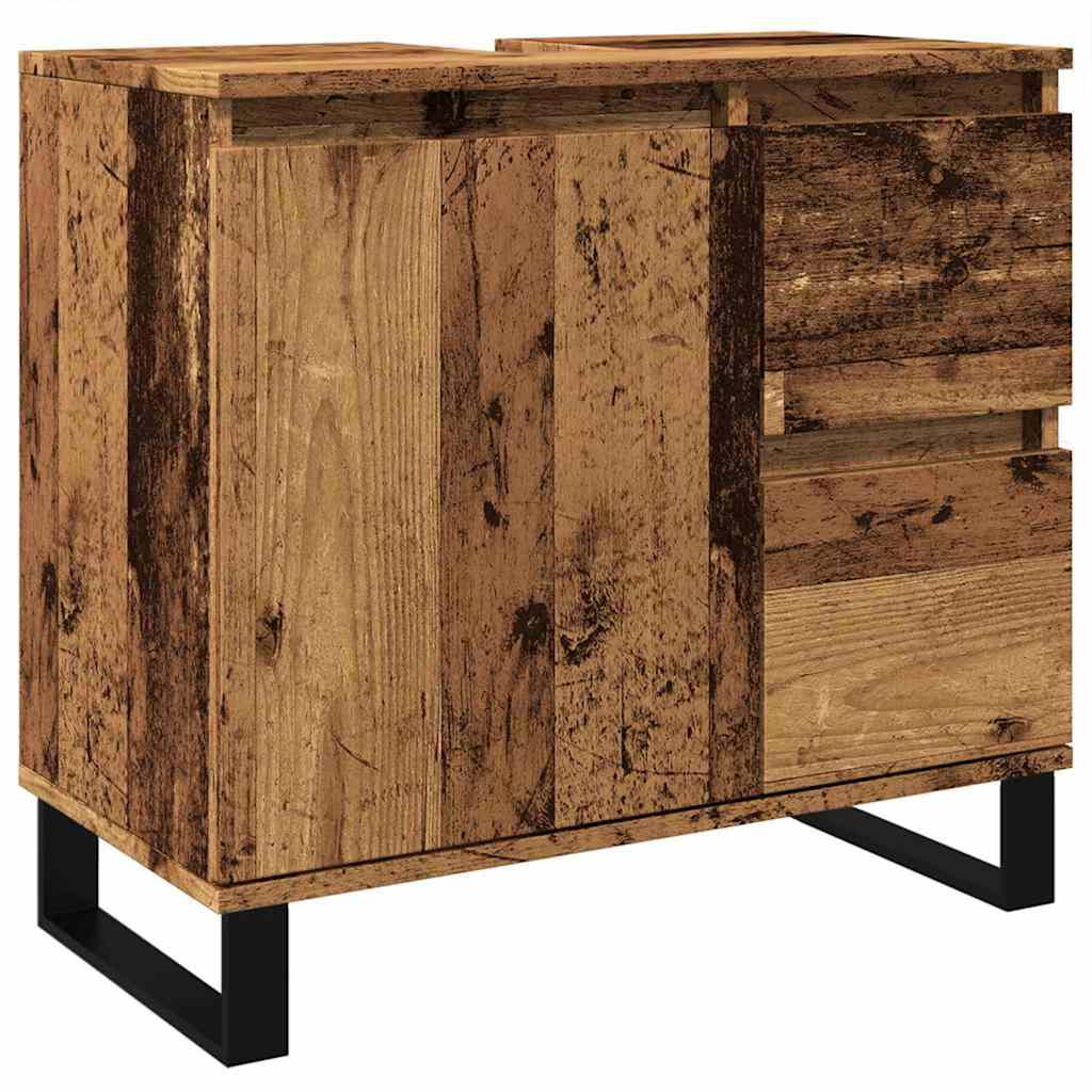 Bathroom Sink Cabinet Old Wood 65x33x60 cm Engineered Wood