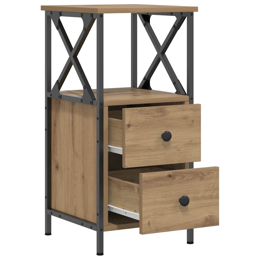 Bedside Cabinets 2 pcs Artisan Oak 34x35.5x70 cm Engineered Wood