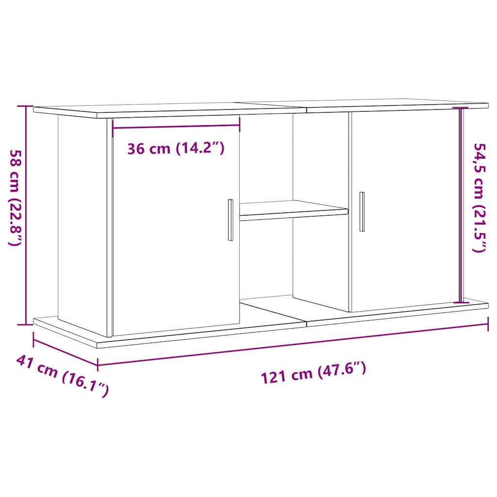 Aquarium Stand Artisan Oak 121x41x58 cm Engineered Wood