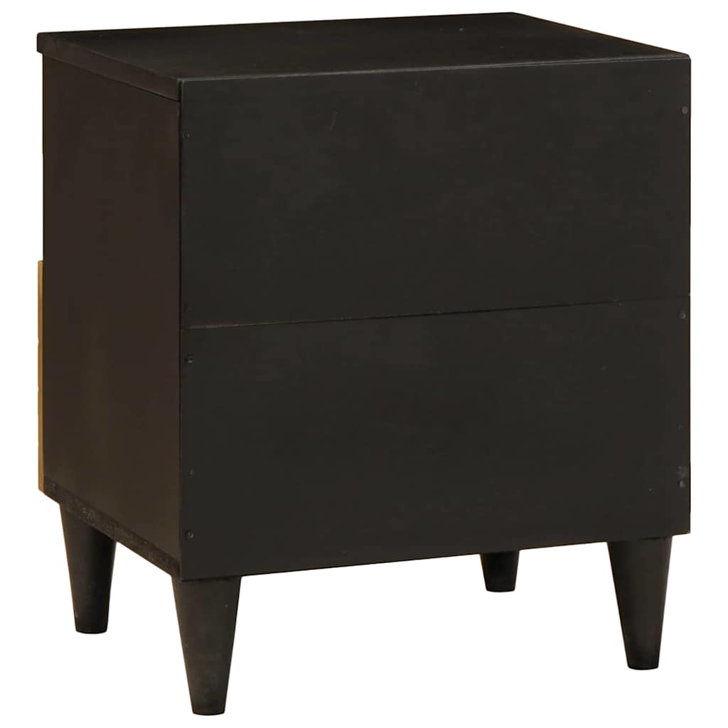 Bedside Table Black and Gold 40 x 33 x 46 cm Solid mango wood