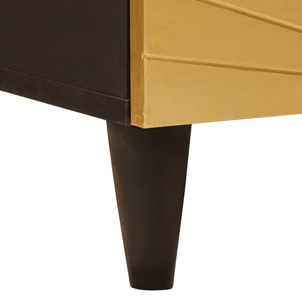 Bedside Table with Drawer Black and Gold 50 x 33 x 60 cm