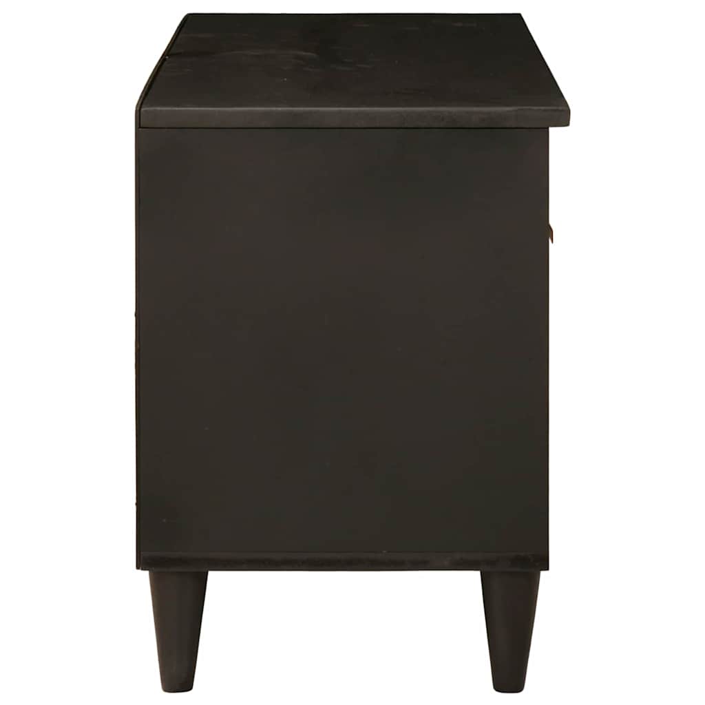TV Cabinet Black and Gold 80 x 33 x 46 cm Solid mango wood