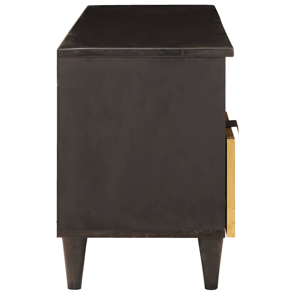 TV Cabinet Black and Gold 100 x 33 x 46 cm Solid mango wood