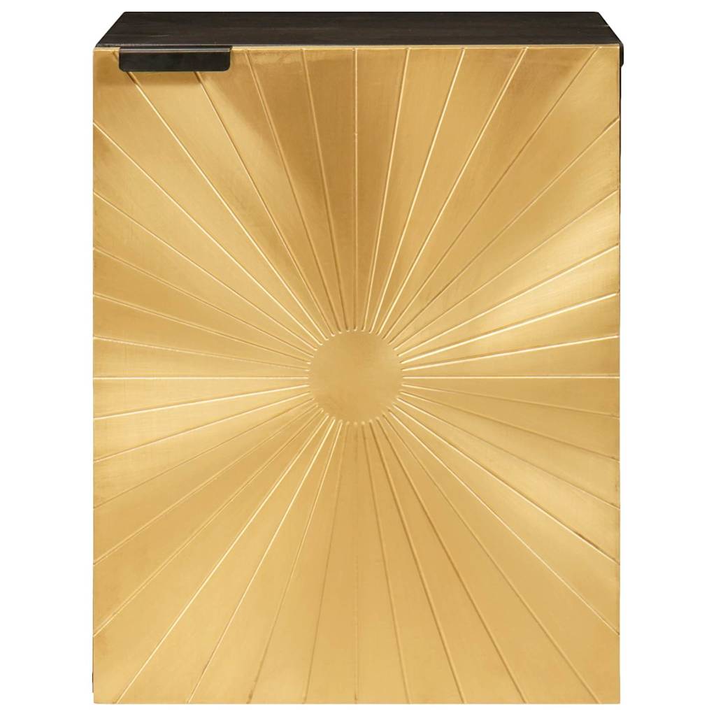 Bathroom Cabinet with Shelf Black and Gold 38 x 33 x 48 cm