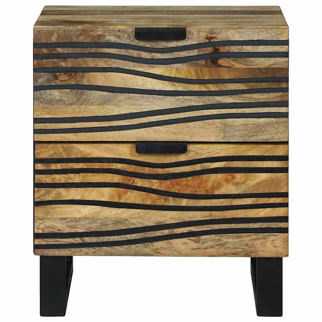 Bedside Cabinet 2 pcs Brown 40 x 33 x 46 cm Solid mango wood