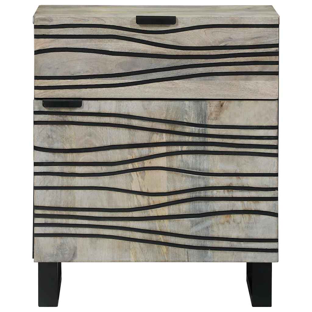 Bedside Cabinet with Drawer White and black 50 x 33 x 60 cm