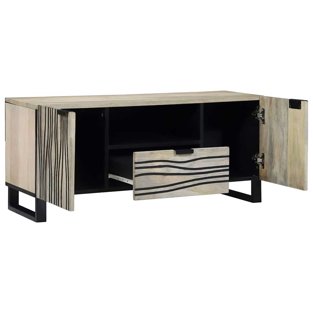 Media Storage Cabinets & Racks White and Black 105 x 33 x 46 cm