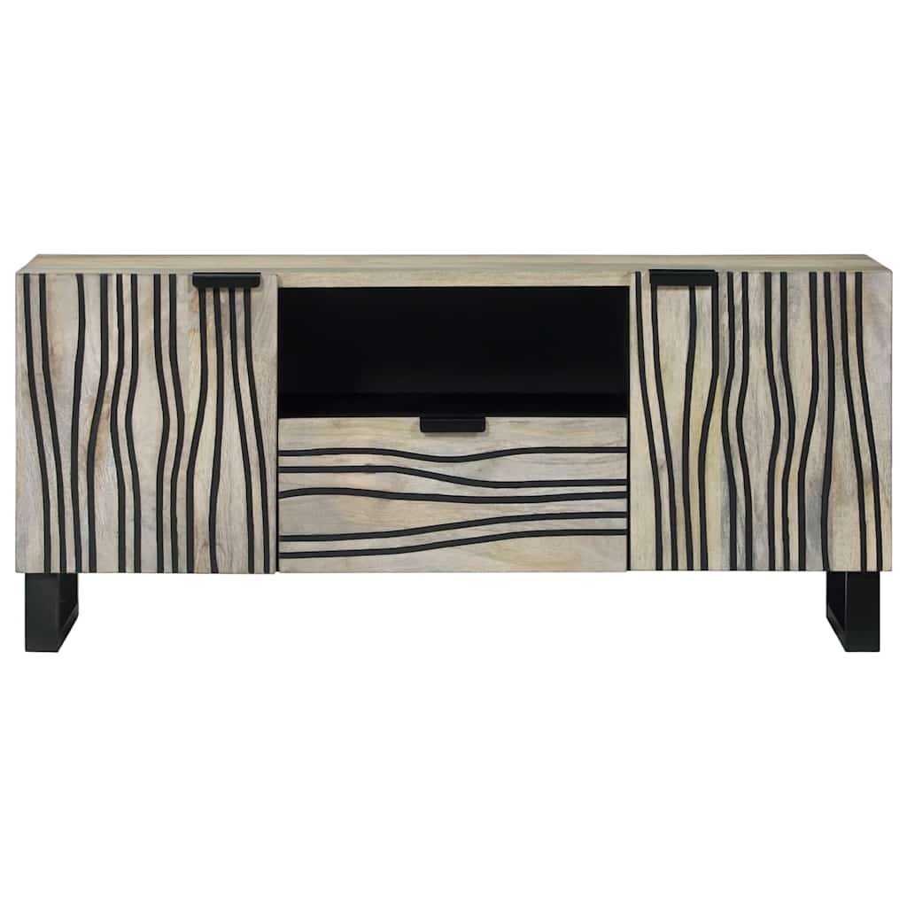 Media Storage Cabinets & Racks White and Black 105 x 33 x 46 cm