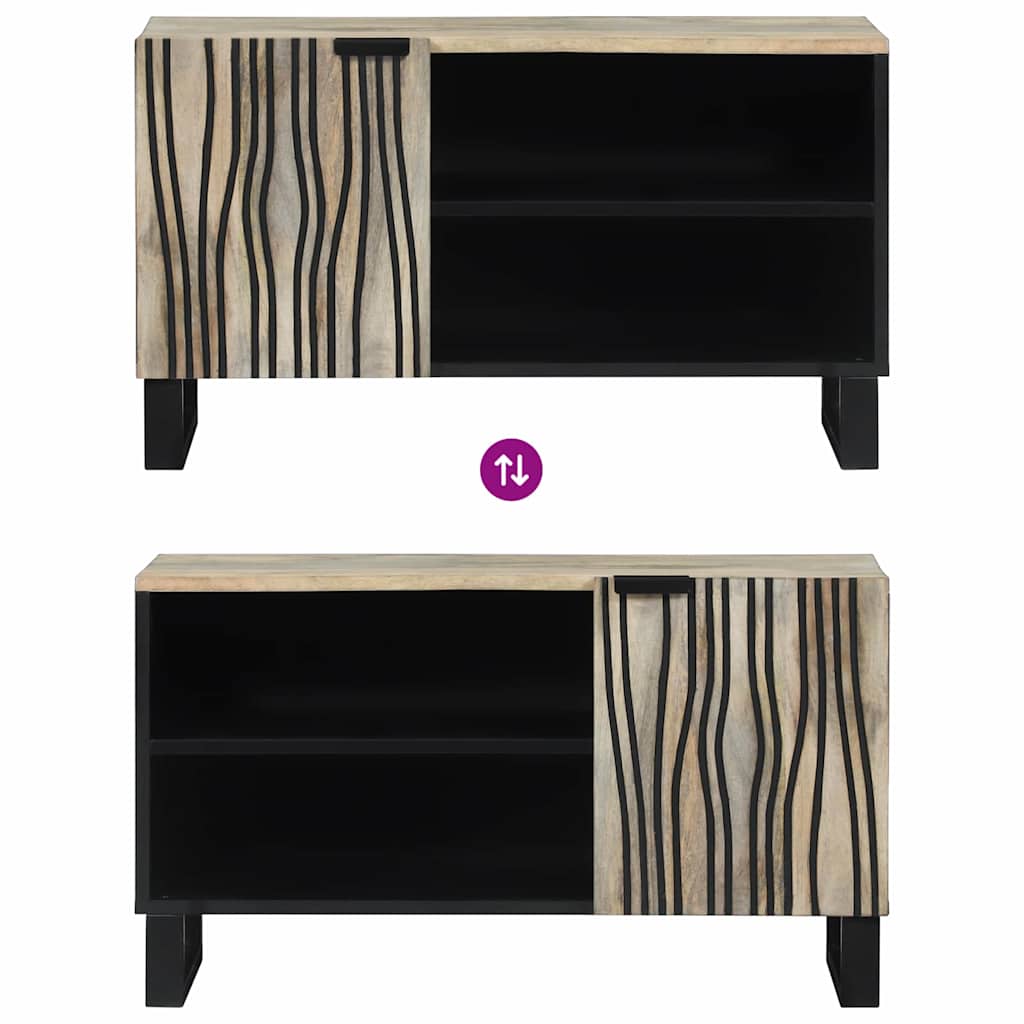 Media Storage Cabinets & Racks White and Black 80 x 33 x 46 cm