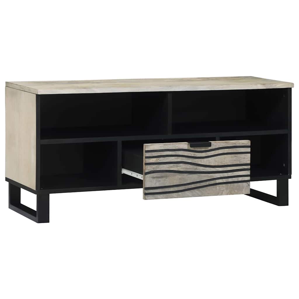 Media Storage Cabinets & Racks White and Black 105 x 33 x 46 cm