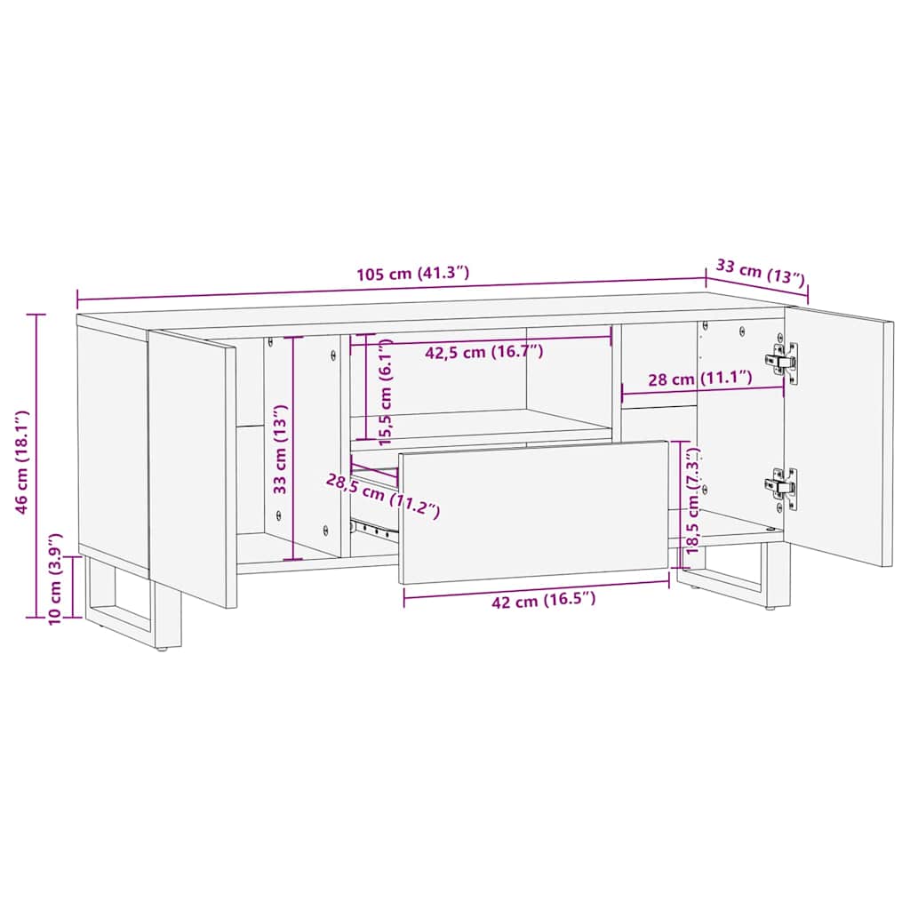 Media Storage Cabinets & Racks White and Black 105 x 33 x 46 cm