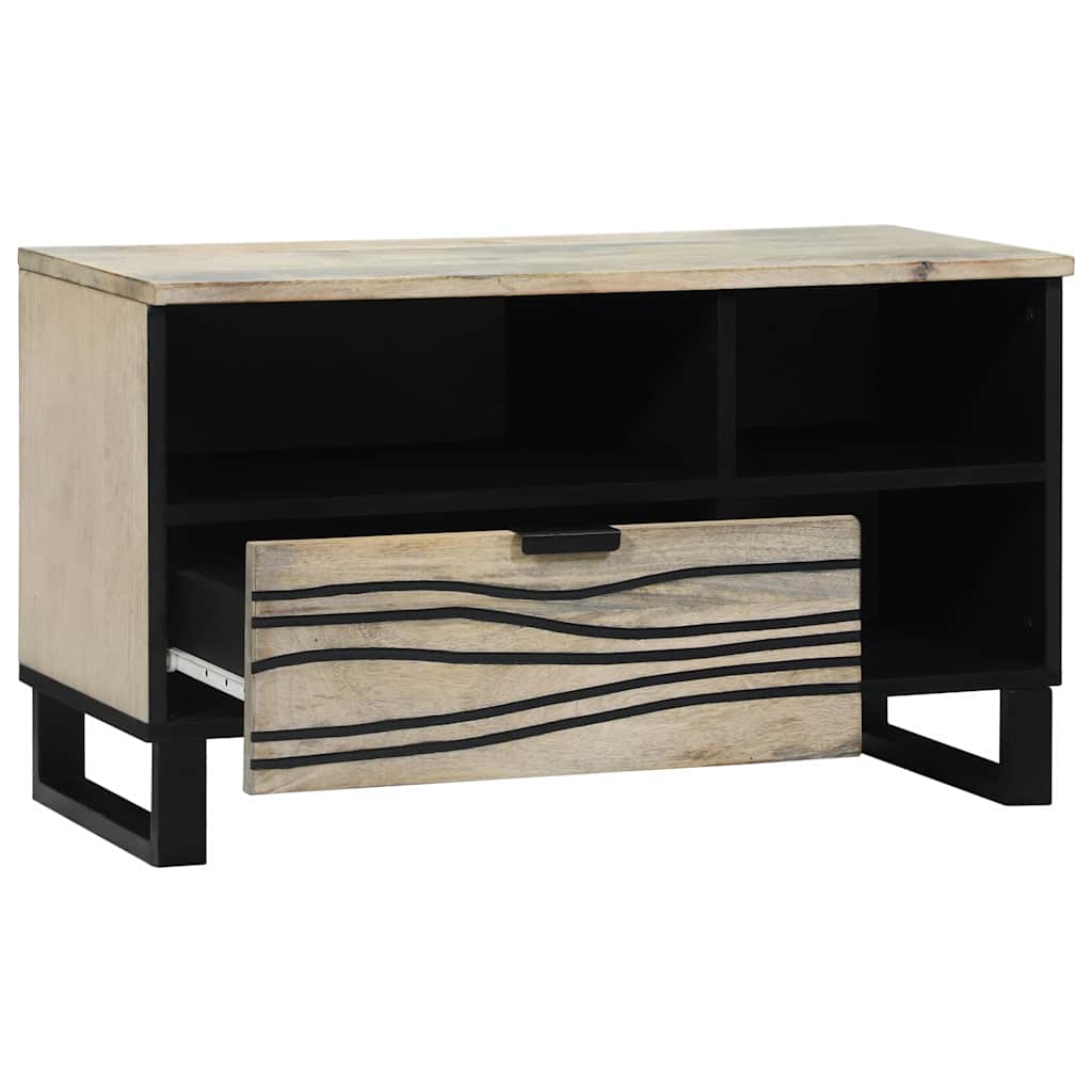 Media Storage Cabinets & Racks White and Black 80 x 33 x 46 cm