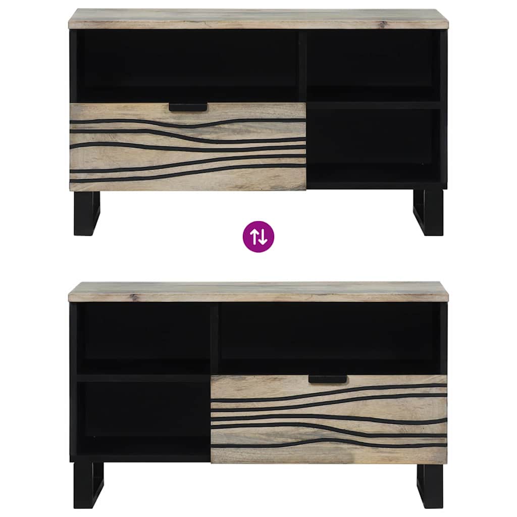 Media Storage Cabinets & Racks White and Black 80 x 33 x 46 cm