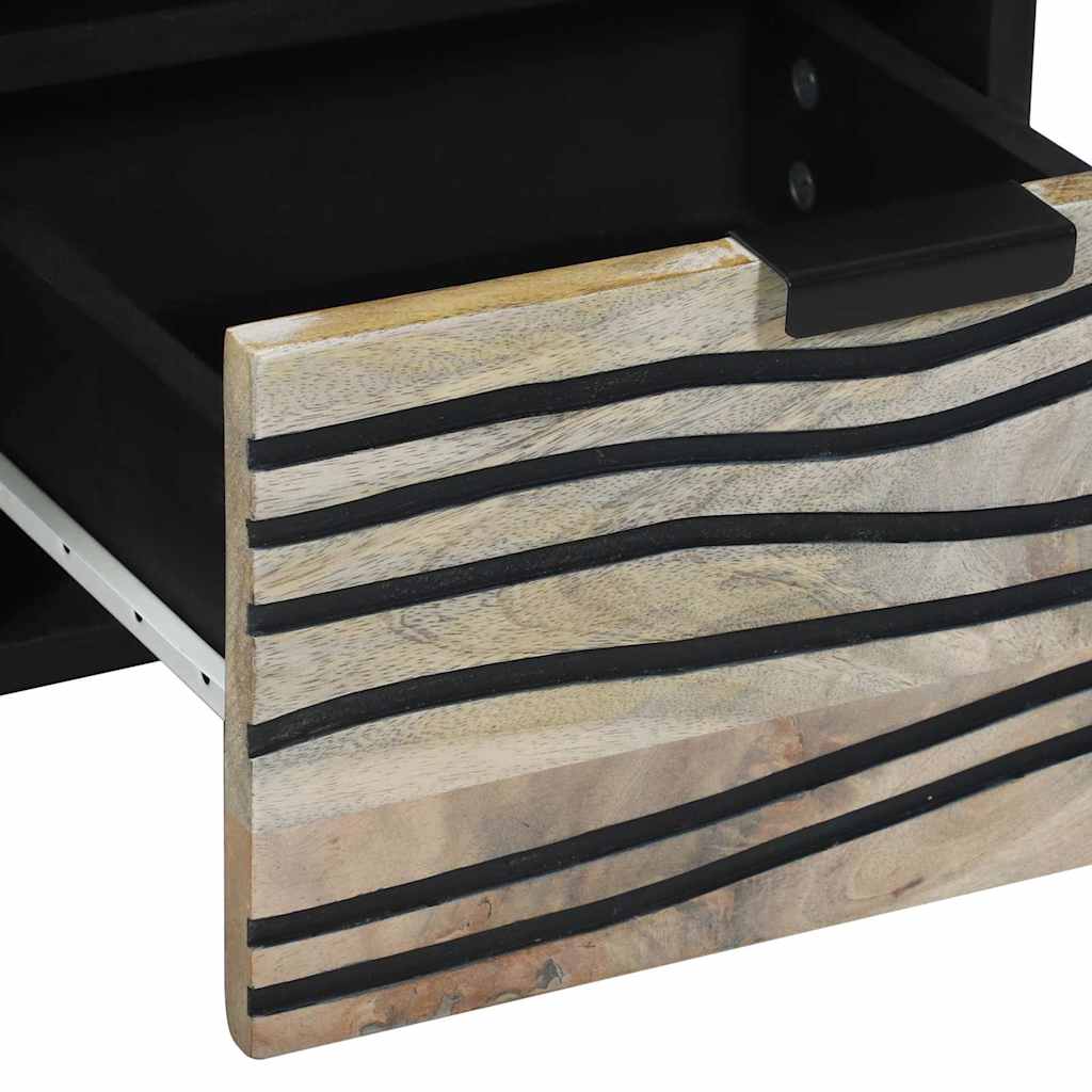 Media Storage Cabinets & Racks White and Black 100 x 33 x 46 cm