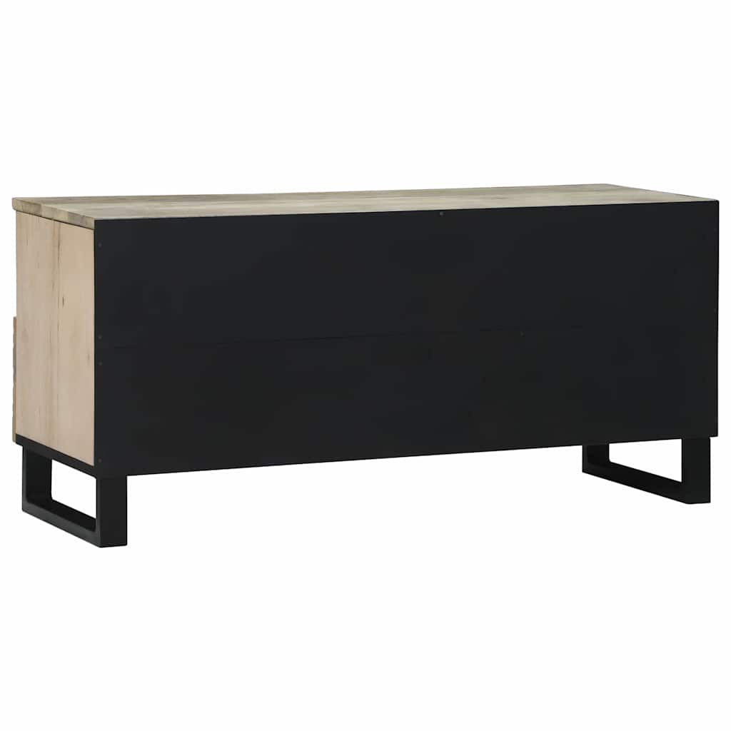 Media Storage Cabinets & Racks White and Black 100 x 33 x 46 cm
