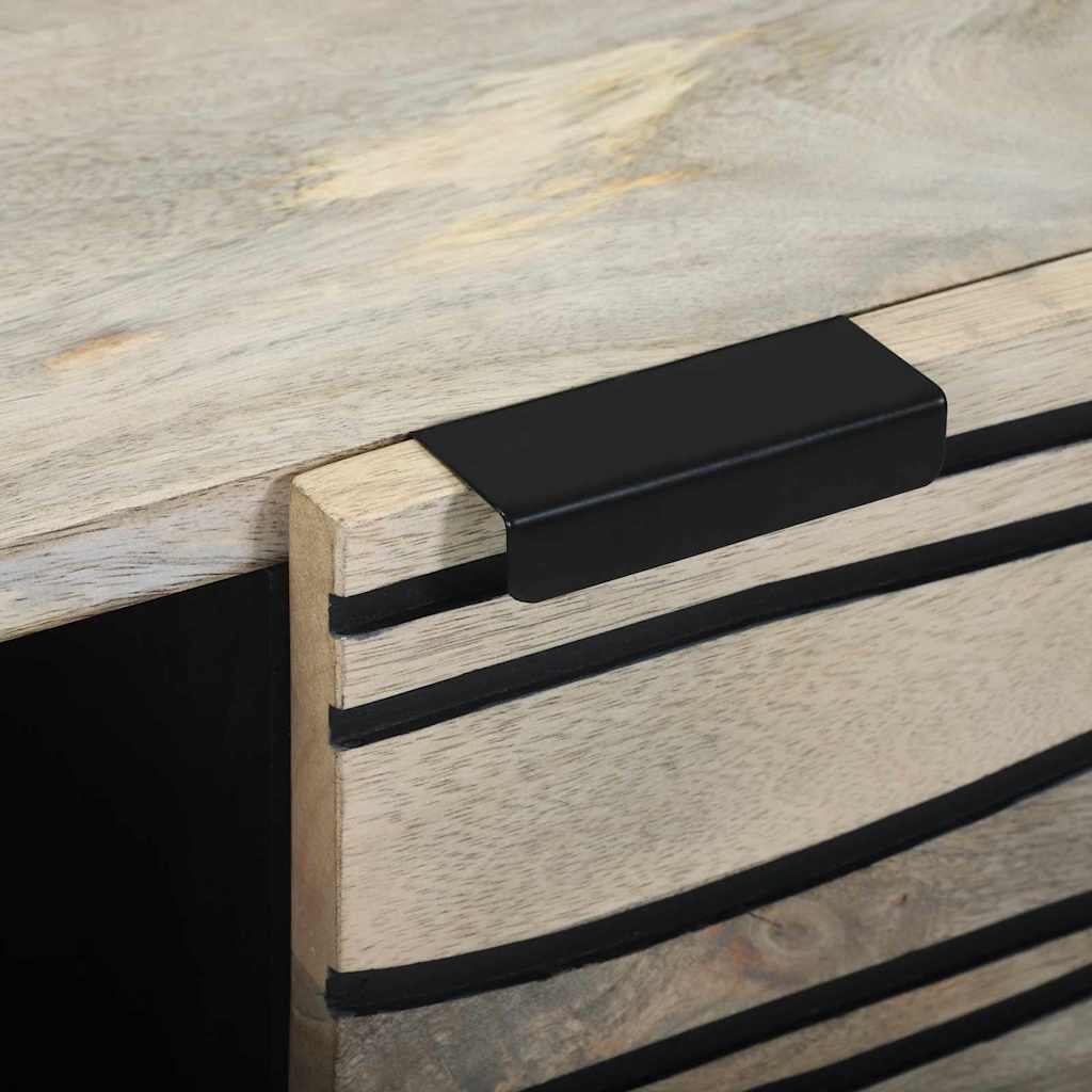 Sideboard White 80 x 33 x 75 cm Solid mango wood