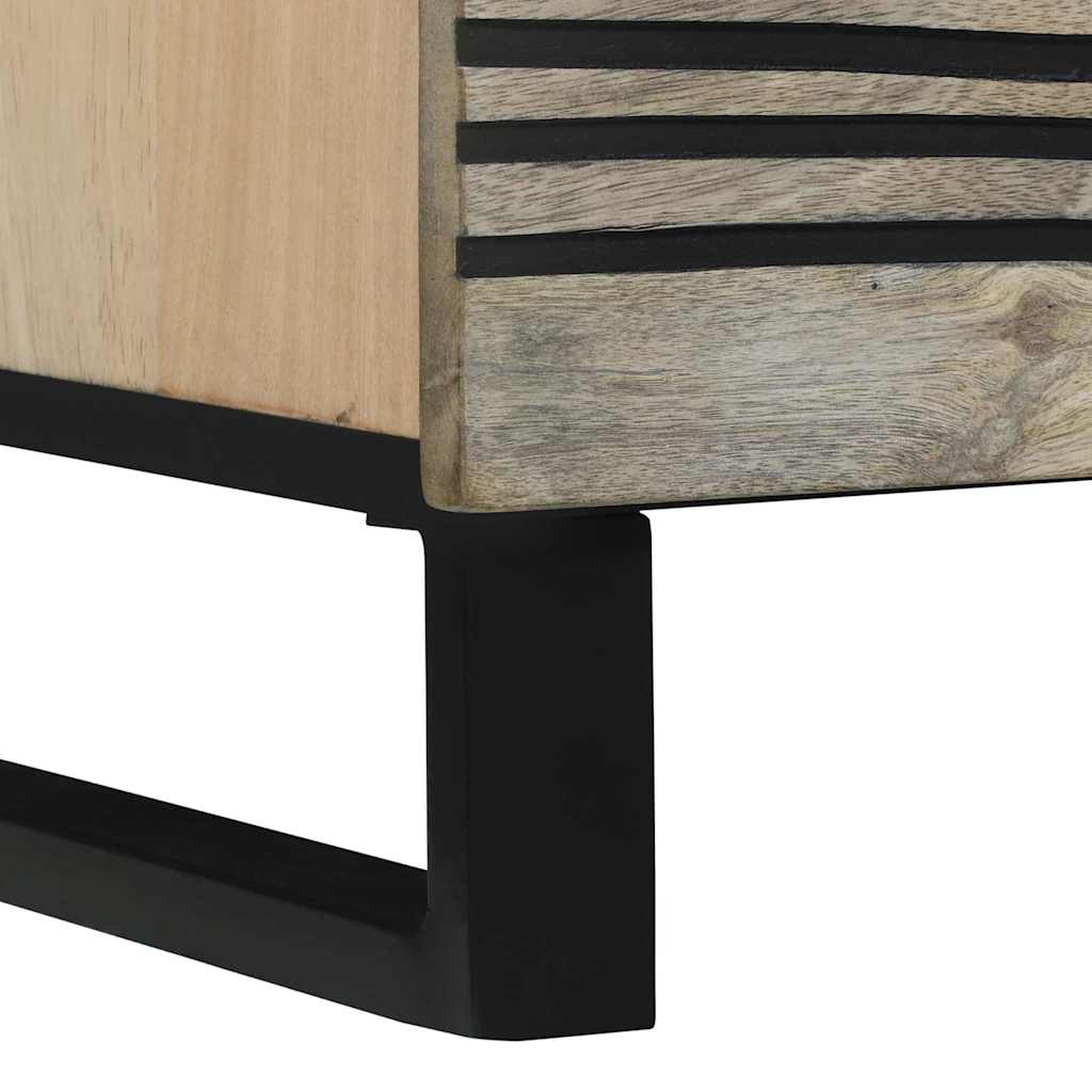 Sideboard White 80 x 33 x 75 cm Solid mango wood