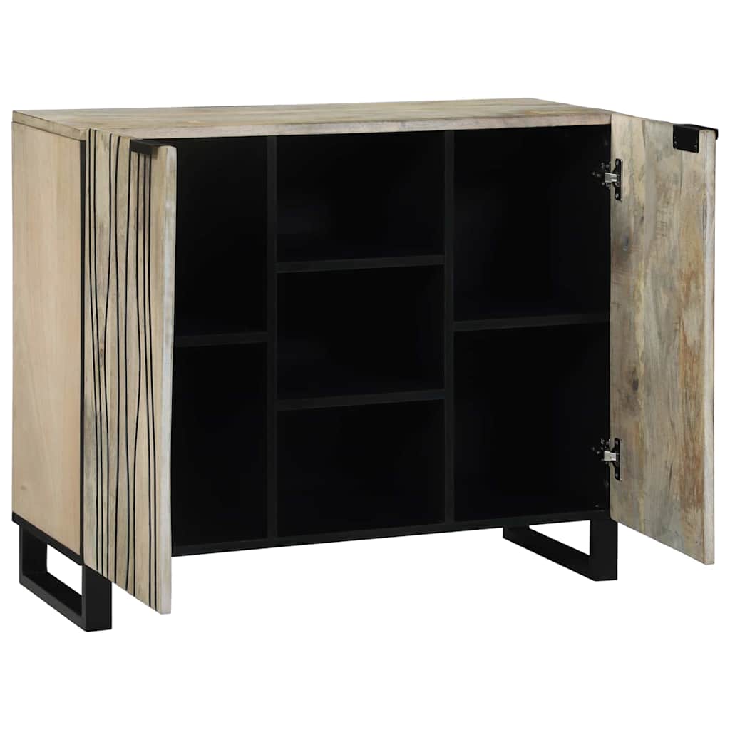 Sideboard White 90 x 33 x 75 cm Solid mango wood