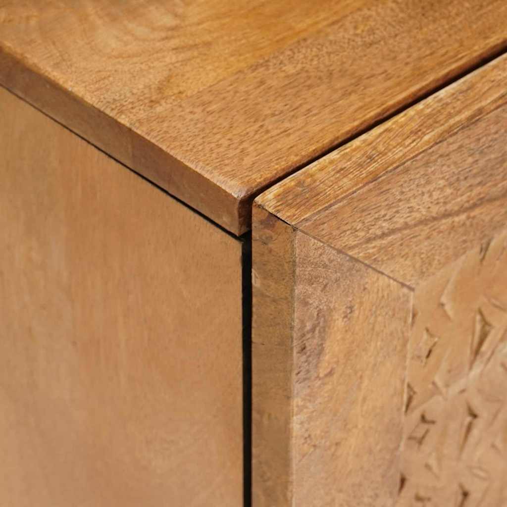 Bedside Table Light brown 40 x 33 x 46 cm Solid mango wood