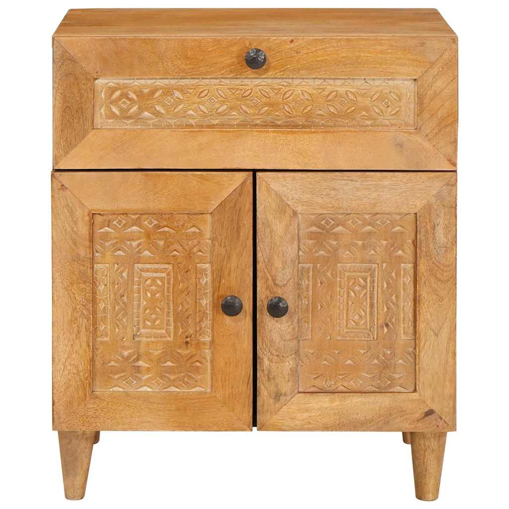 Bedside Table Light brown 50 x 33 x 60 cm Solid mango wood