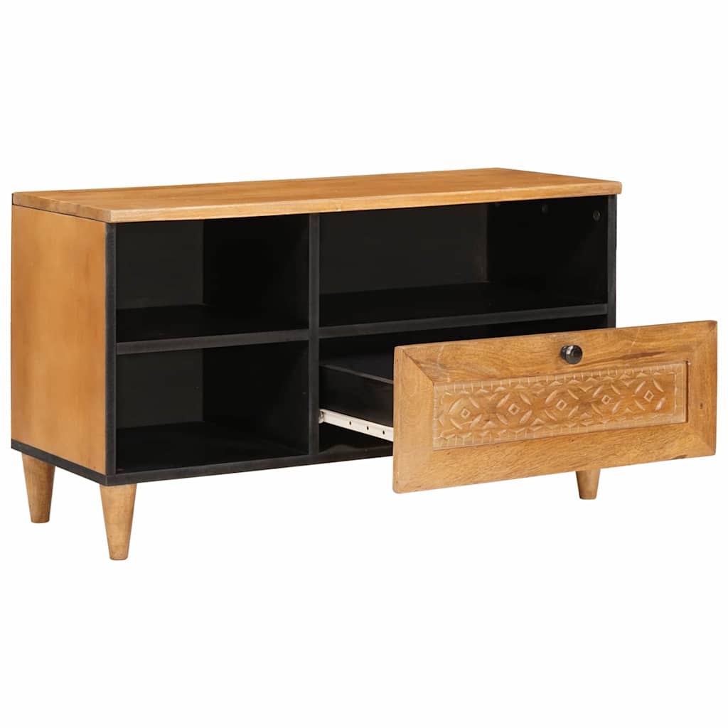 TV Cabinet Light brown 80 x 33 x 46 cm Solid mango wood