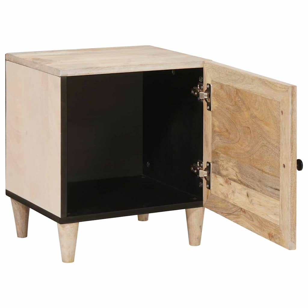 Bedside Table 2 pcs Beige 40 x 33 x 46 cm Solid mango wood