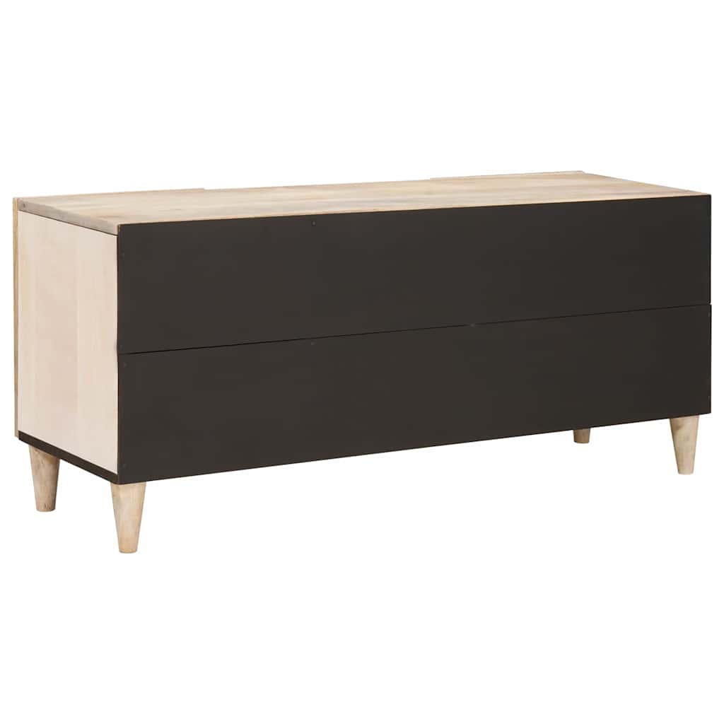 TV Cabinet with Shelf White 105 x 33 x 46 cm Solid mango wood