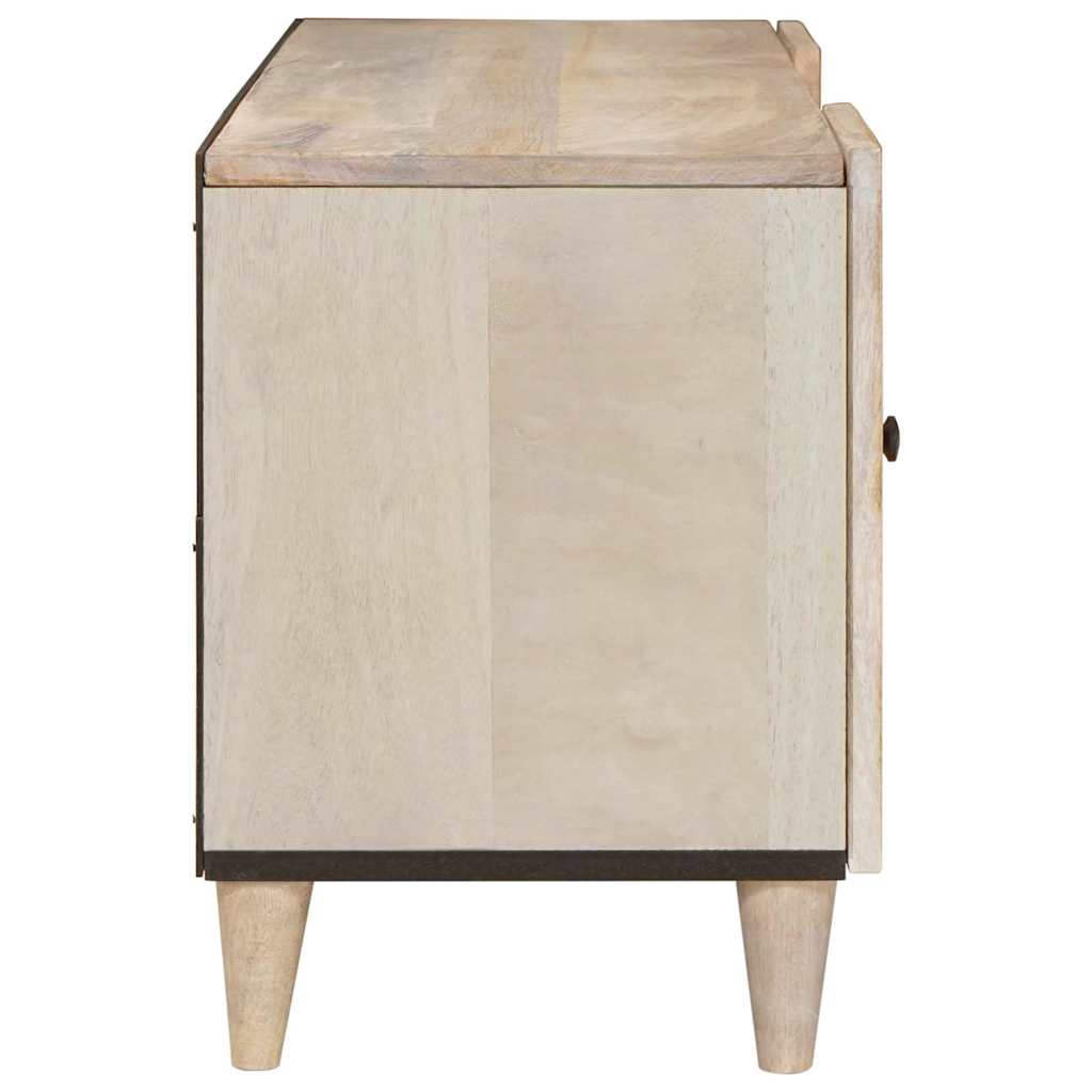 TV Cabinet with Shelf White 105 x 33 x 46 cm Solid mango wood