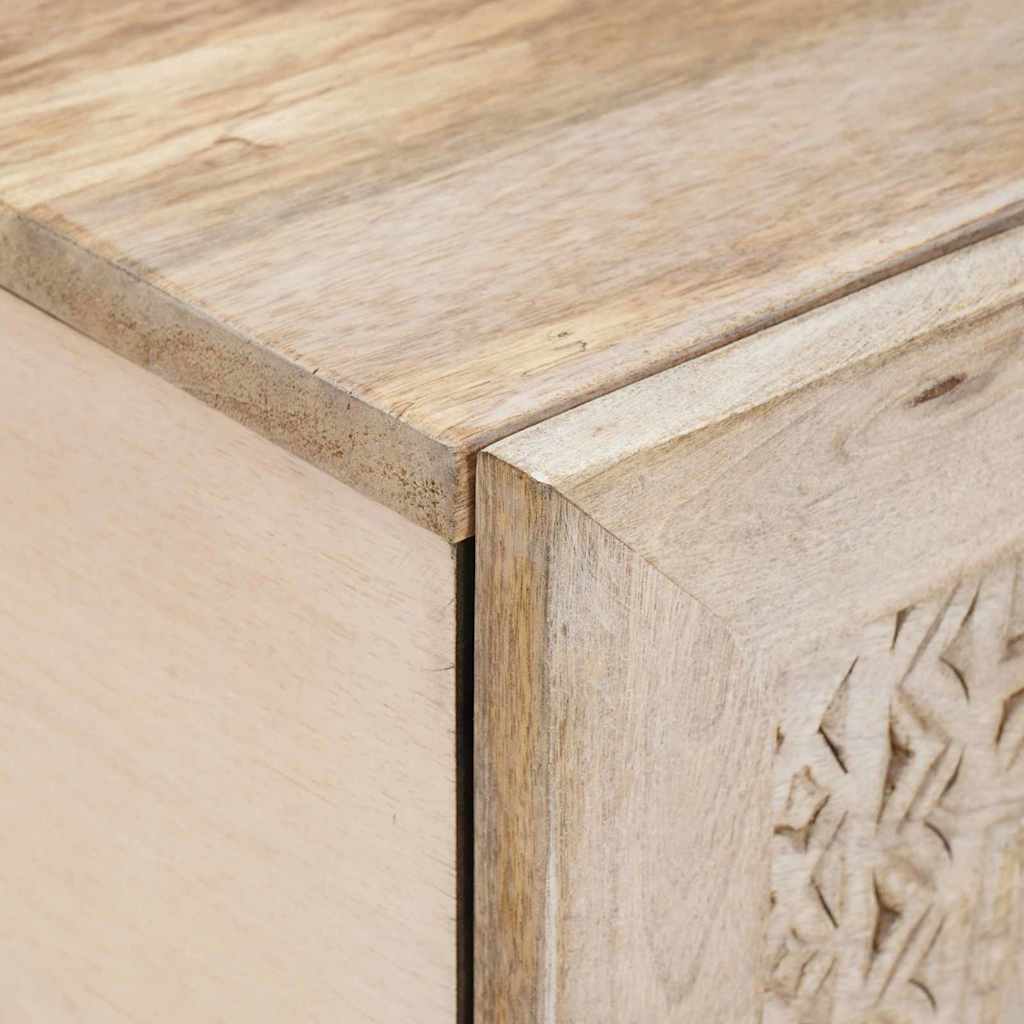 Coffee Table with Door Beige 80 x 50 x 40 cm Solid mango wood