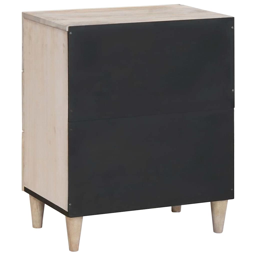 Bedside Table Beige 50 x 33 x 60 cm Solid mango wood