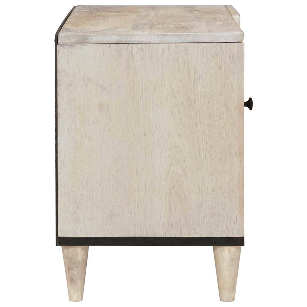 TV Cabinet with Shelf White 80 x 33 x 46 cm Solid mango wood